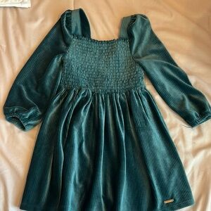 Tahari Kids Teal Velvet Dress